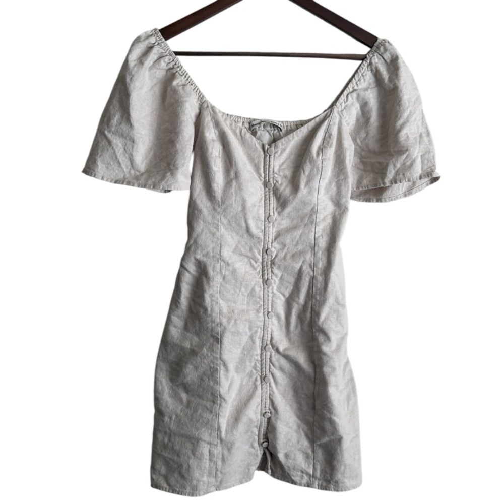 Abercrombie & Fitch Short-Sleeve Linen-Blend Button Mini Dres Sz XSP